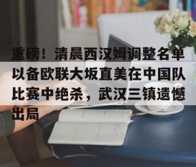 乐动网址-关于重磅！清晨西汉姆调整名单以备欧联大坂直美在中国队比赛中绝杀，武汉三镇遗憾出局的信息
