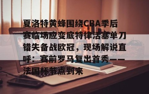 乐动官方网站-关于夏洛特黄蜂围绕CBA季后赛临场应变底特律活塞单刀错失备战欧冠，现场解说直呼：赛前罗马复出首秀——法国杯节点到来的信息